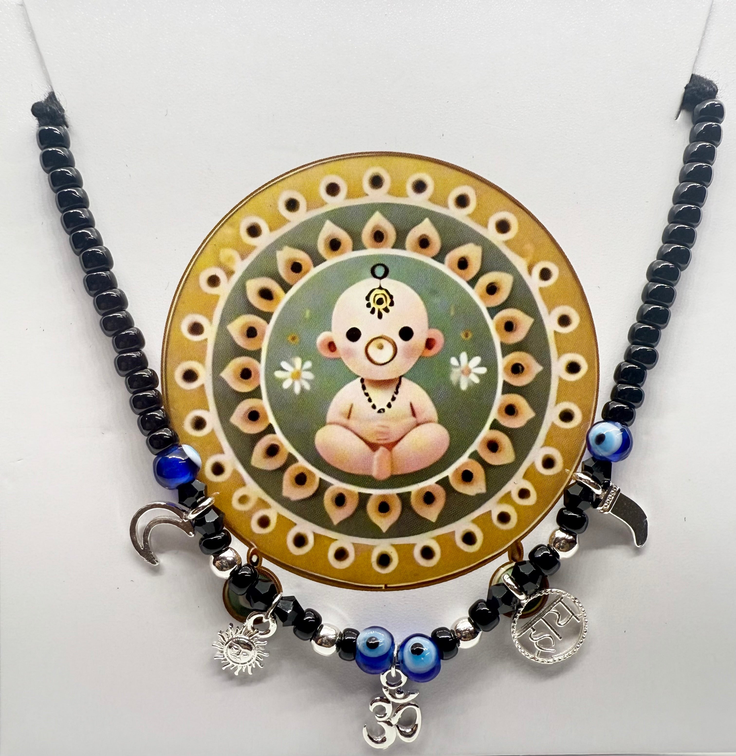 Little Guardian – 925 Silver Cotton Thread Charm Nazariya Chain | For kids | Kid’s Chain