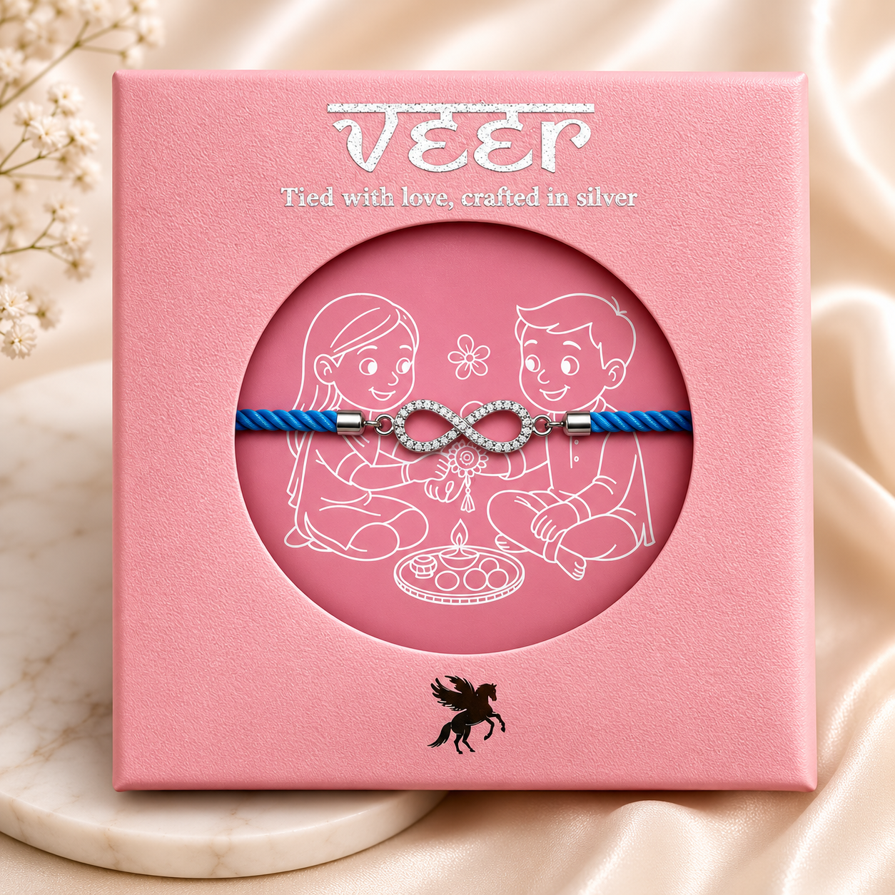 925 Sterling Silver Adjustable Thread Rakhi