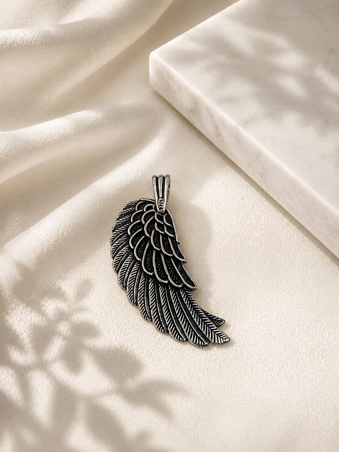 925 Sterling Silver Guardian Wing Men’s Pendant