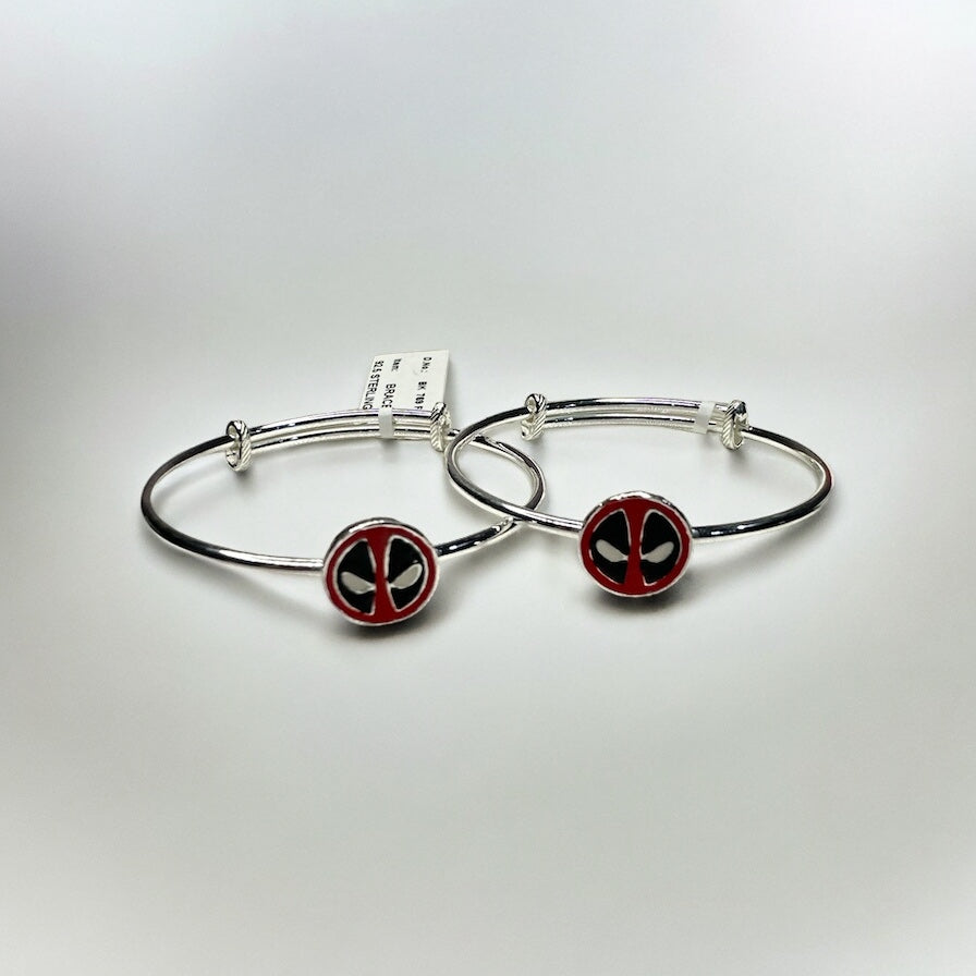 925 Sterling Silver Adjustable Deadpool Bangle | For Kids |  Ideal for 0-5 years old