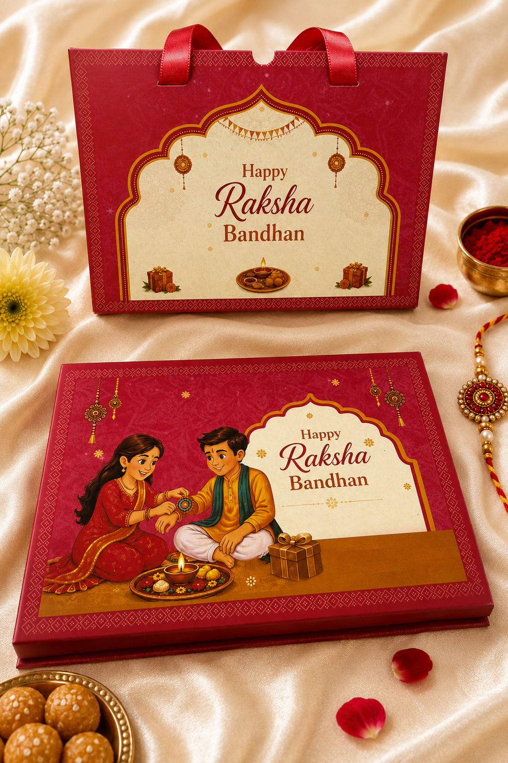 Box of Blessings Rakhi Gift – 999 Pure Silver Coin Gift set ( 0.5 g each * 6 = Total 3 grams )