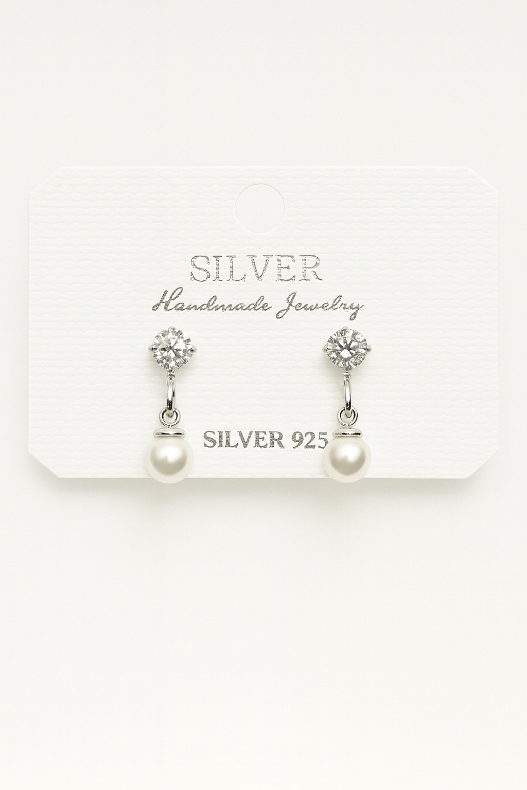 925 Sterling Silver Pearl Drop Small Earrings | Studs