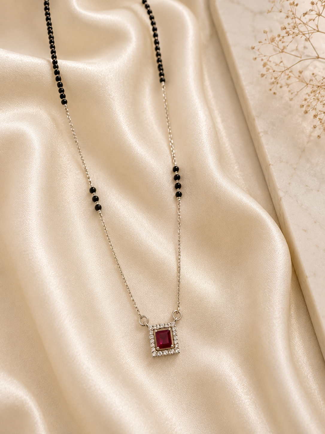 925 Sterling Silver Petite Square Mangalsutra