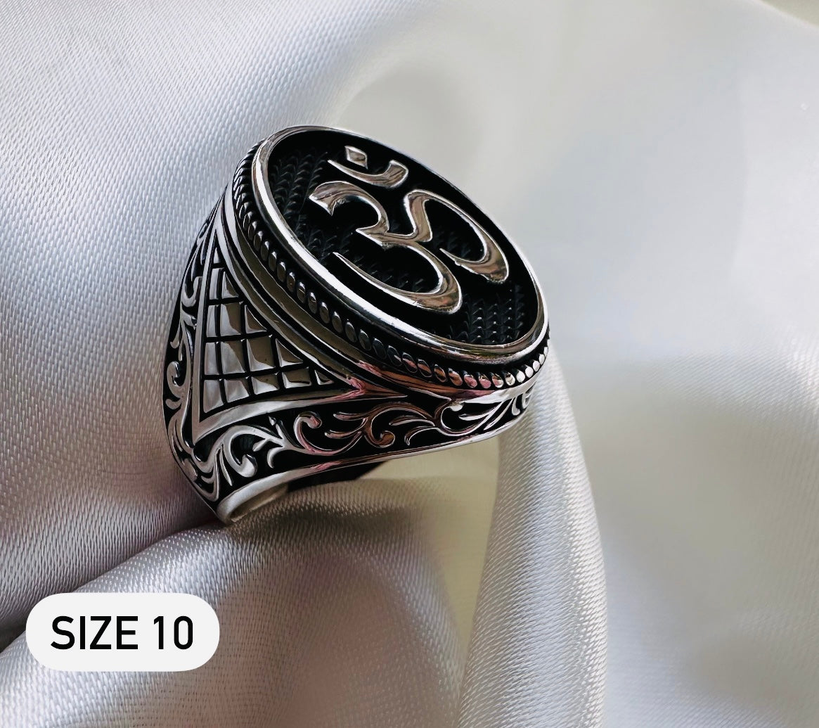 925 Oxidised Silver Ring for Men | OM