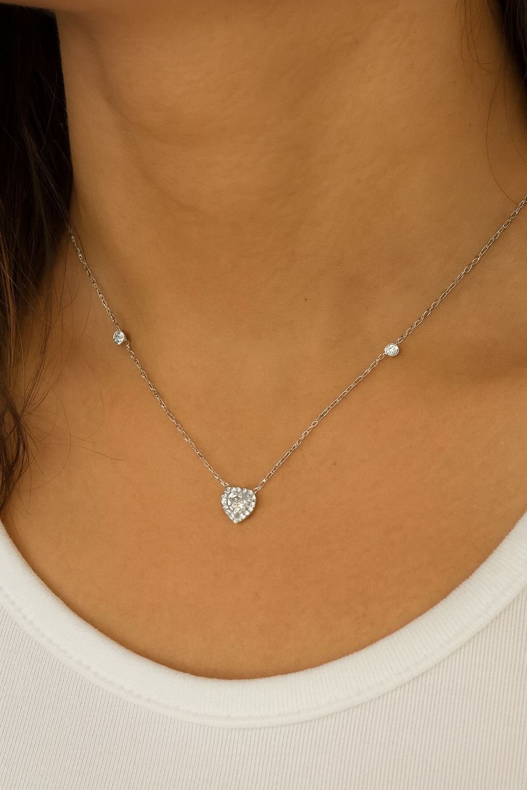 925 Sterling Silver Classic Heart Charm Pendant Neckpiece