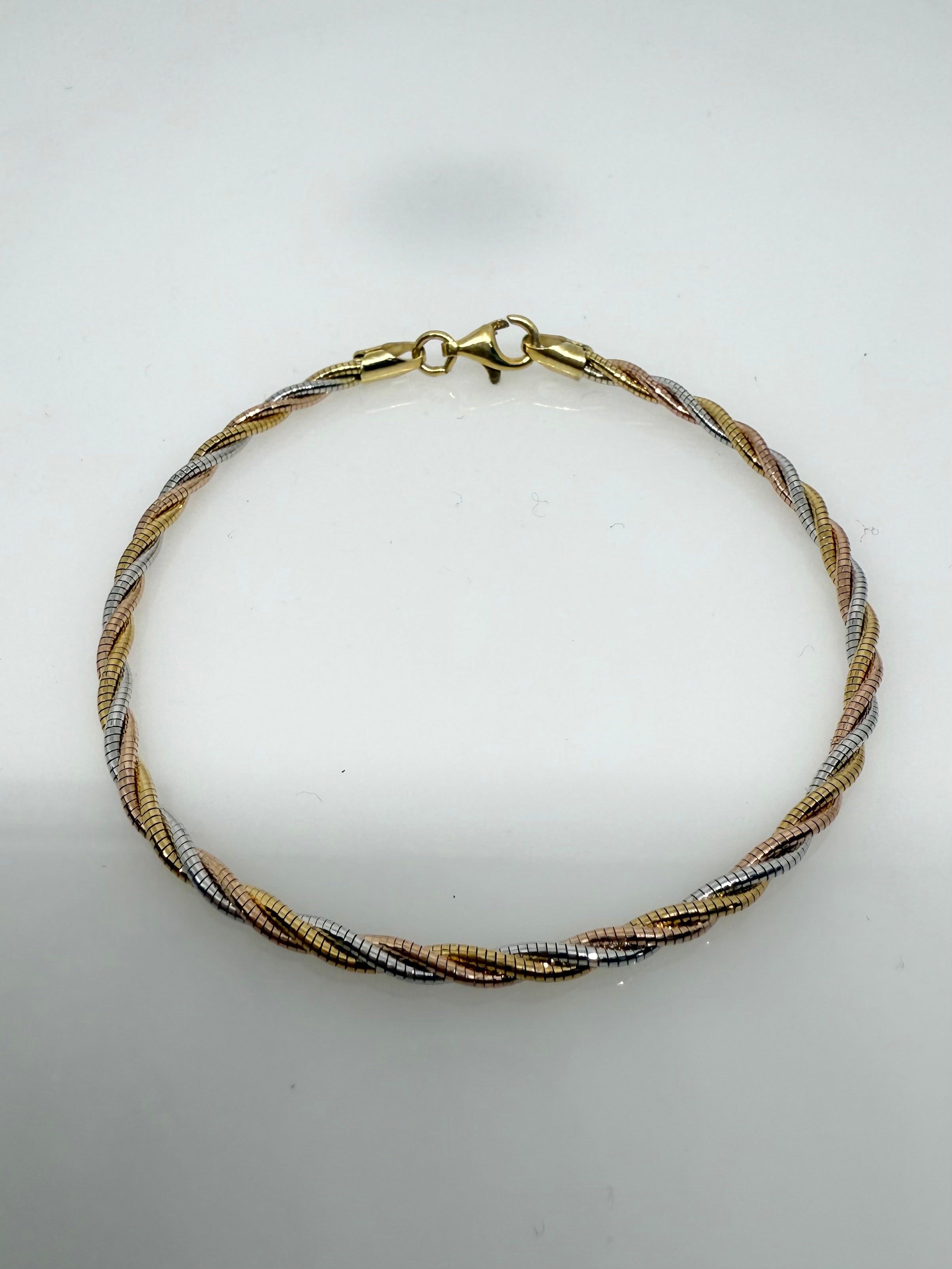Multi Strand 925 Sterling Silver Italian Triple Weave Bracelet |
