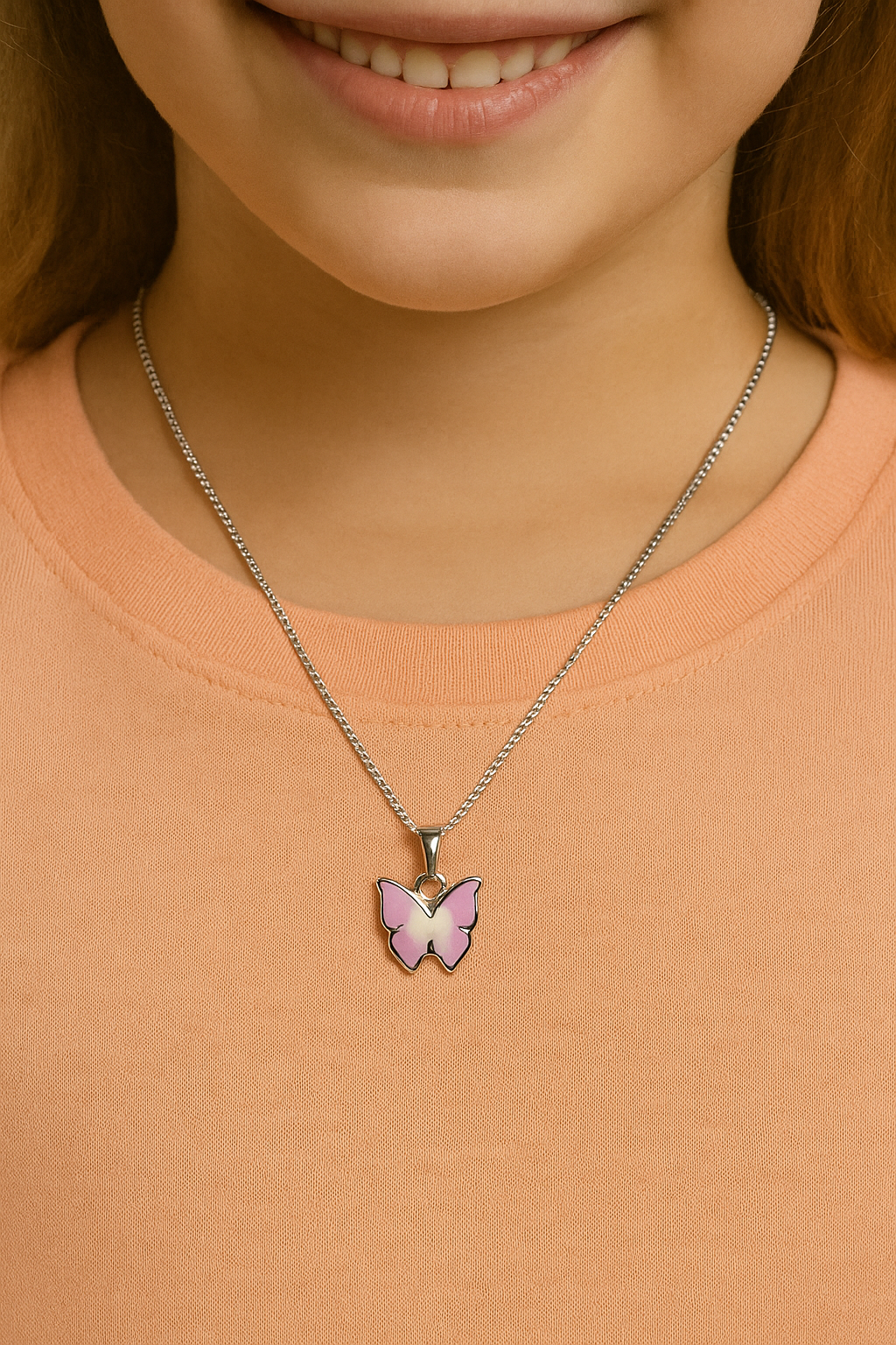 925 Sterling Silver Lilac Wings Pendant Neckpiece | For Women & Kids