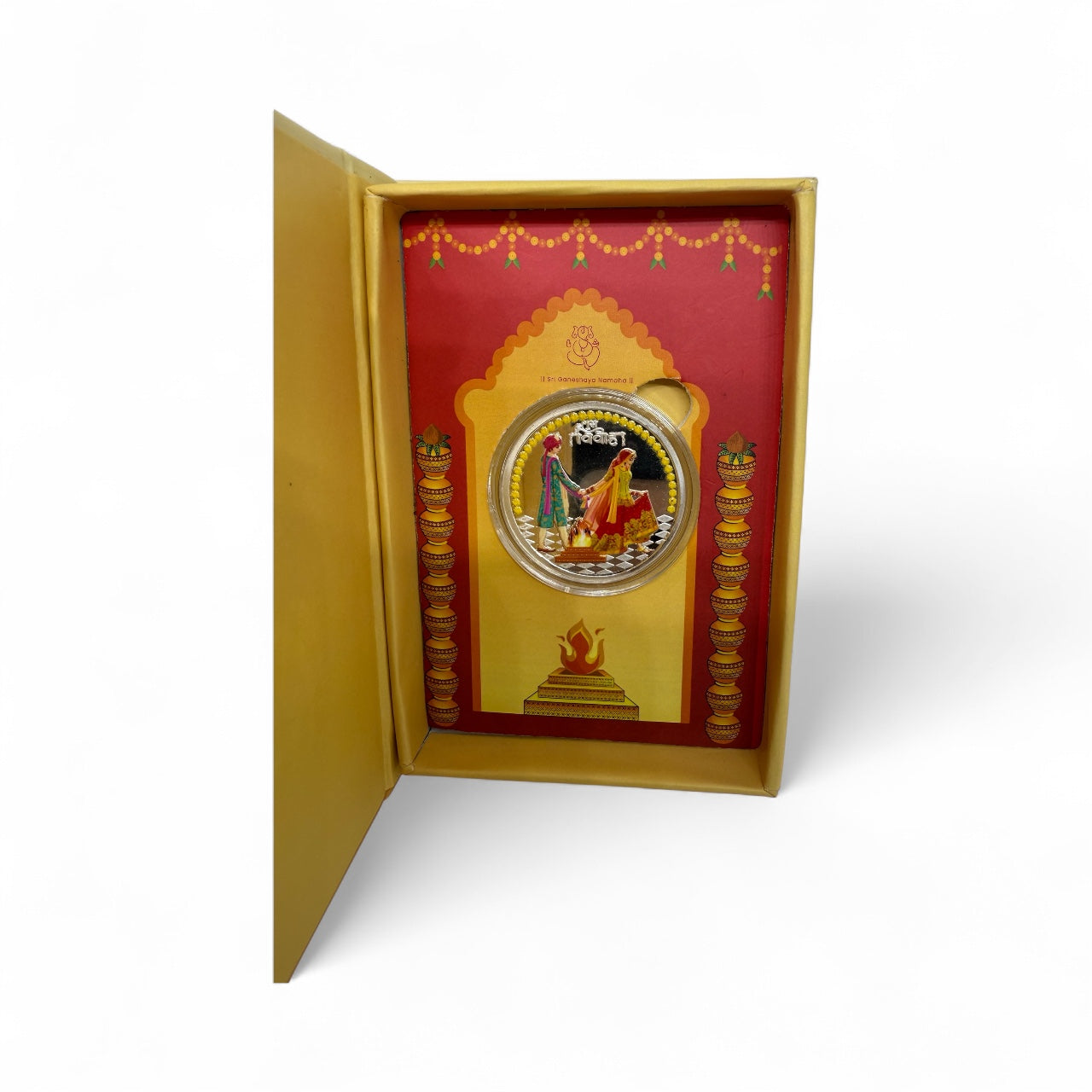 Shubh Vivah 999 Silver Coin Celebration Set (20 grams coin) | Festive Coin Gifting