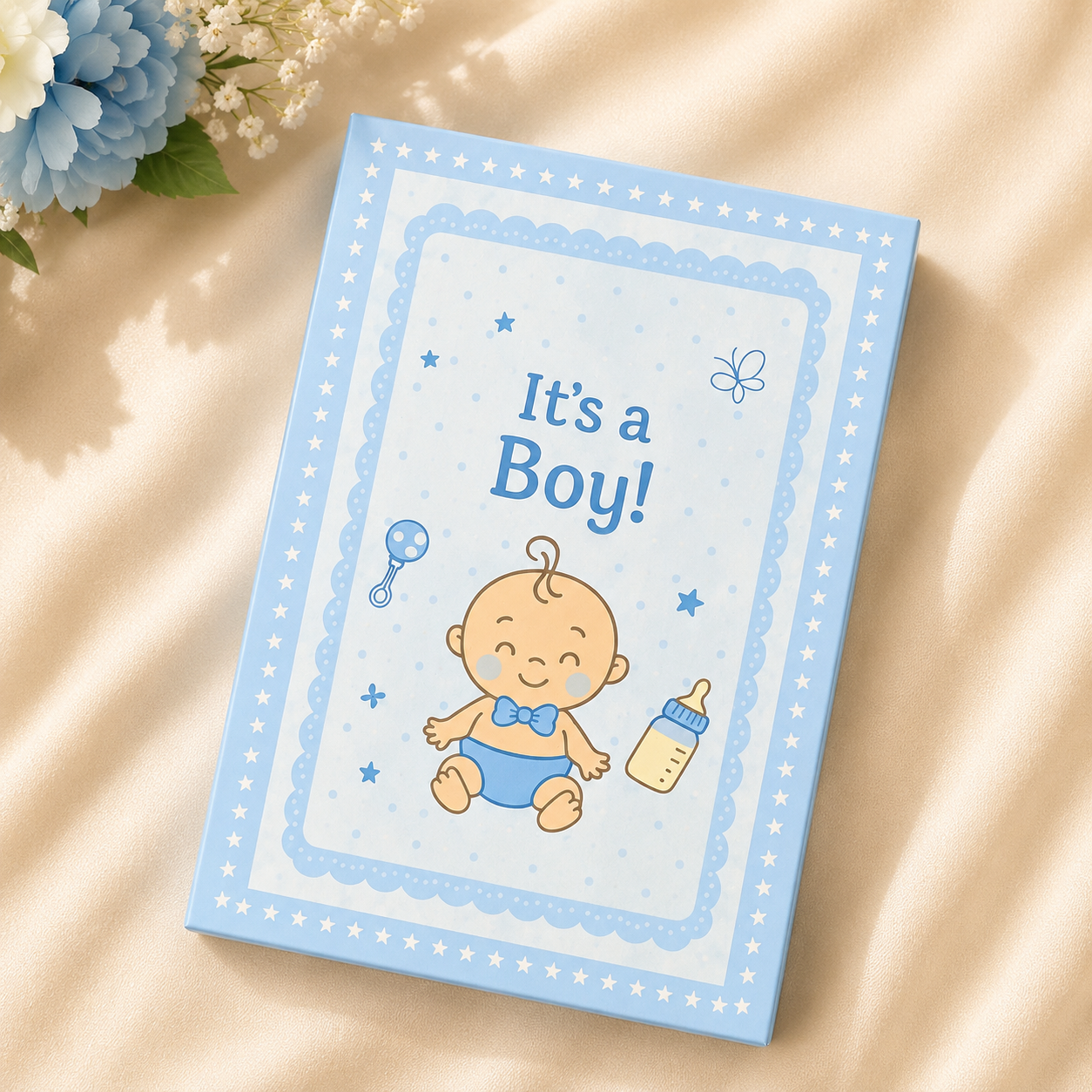 999 Pure Silver Tiny Blessings Baby Boy Coin Folder Box – (6 x 1g Coins)