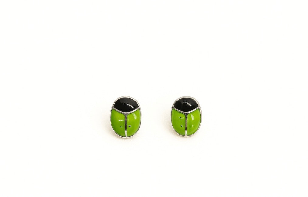 925 Sterling Silver Green Kid’s Earrings
