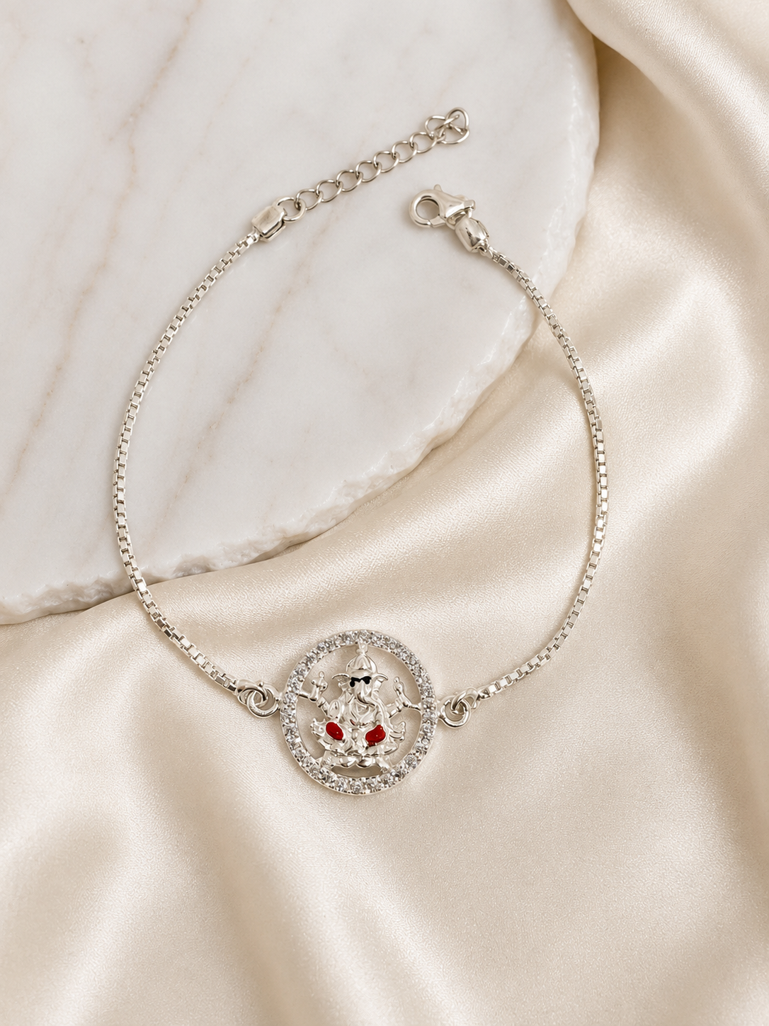 925 Sterling Silver Rakhi Bracelet | Ganesha