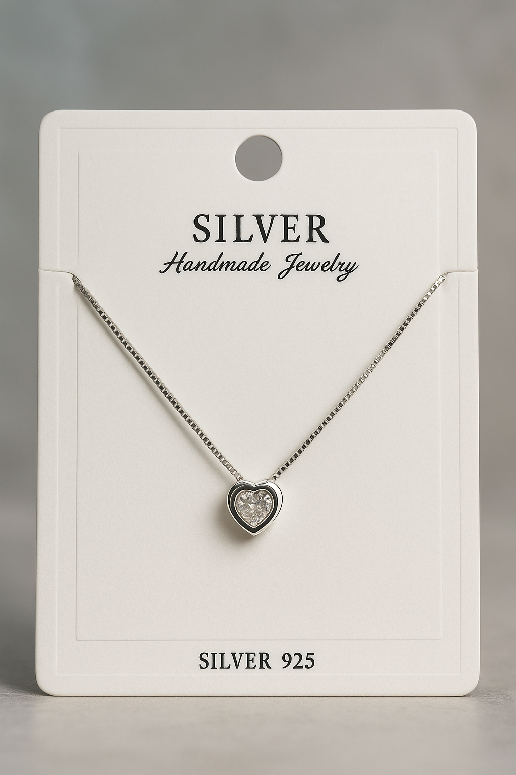 Silver Heart Pendant Neckpiece | 925 Sterling Silver