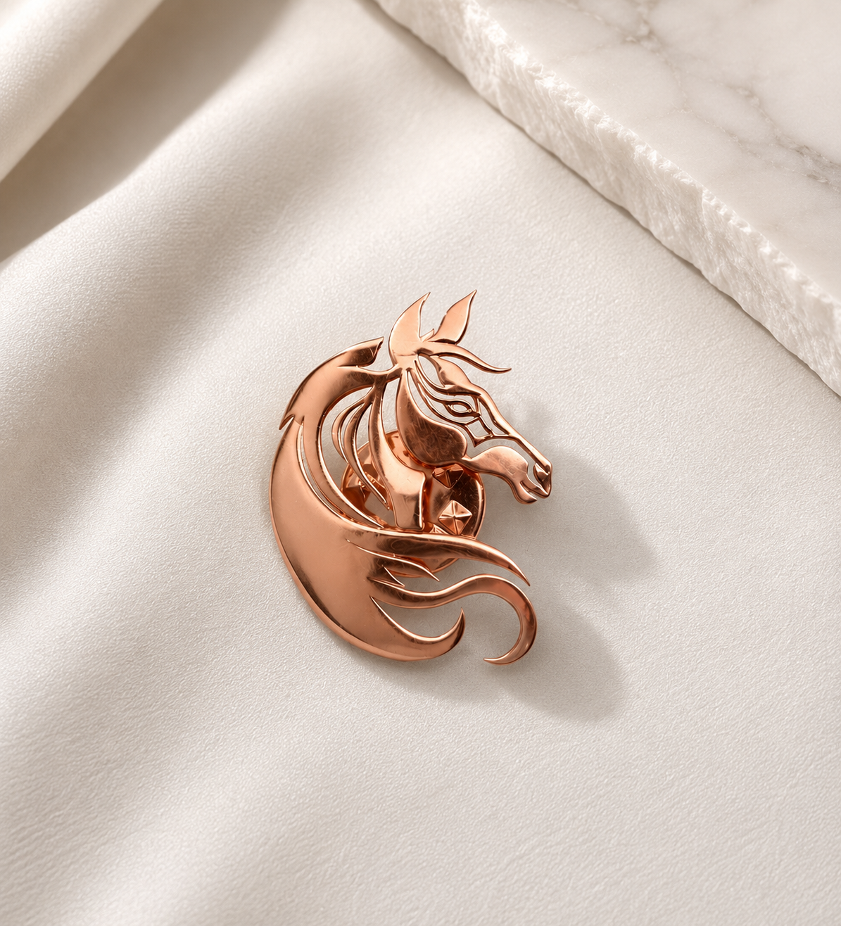 925 Sterling Silver Horse Lapel Pin Brooch for Men