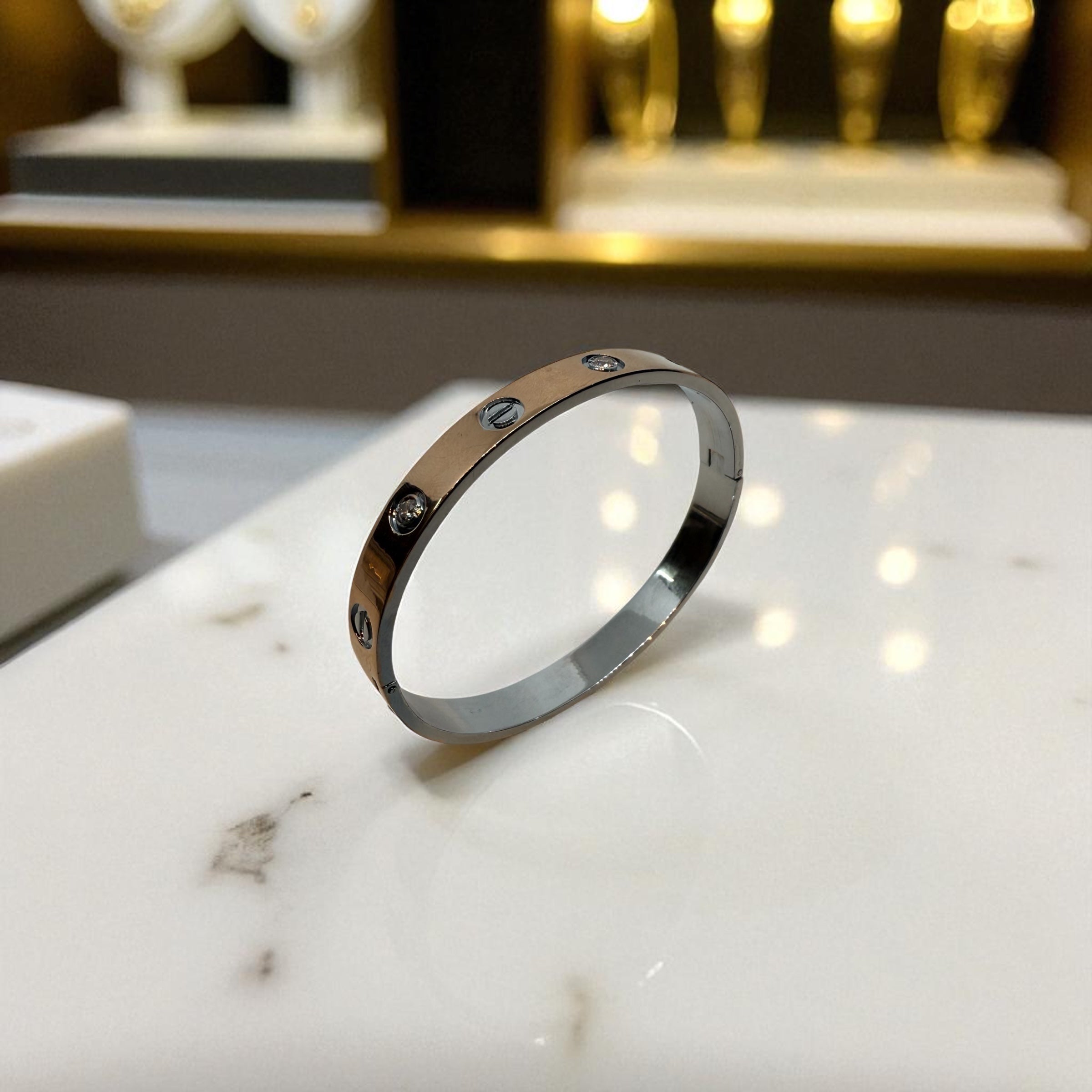 925 Sterling Silver Openable Kada Bangle | Rose Gold Polish | Unisex Bangle | Men’s Kada