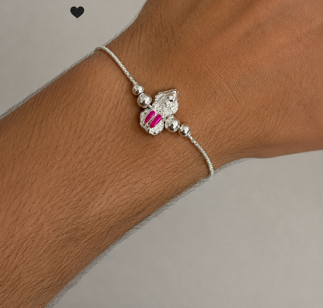 925 Sterling Silver Rakhi Bracelet | Ganesha
