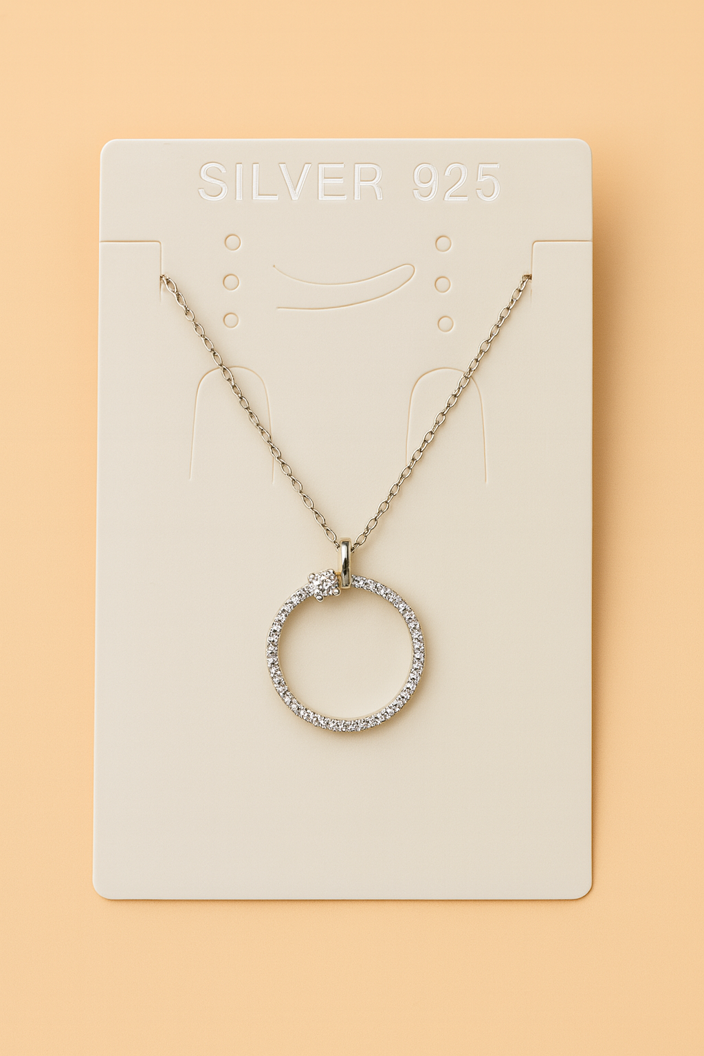 925 Sterling Silver Radiant Love Pendant Neckpiece