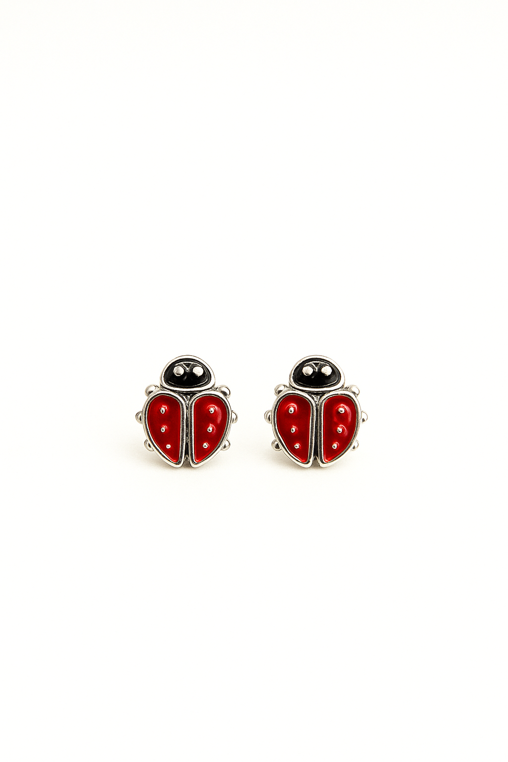 925 Sterling Silver Red LadyBug Kid’s Earrings