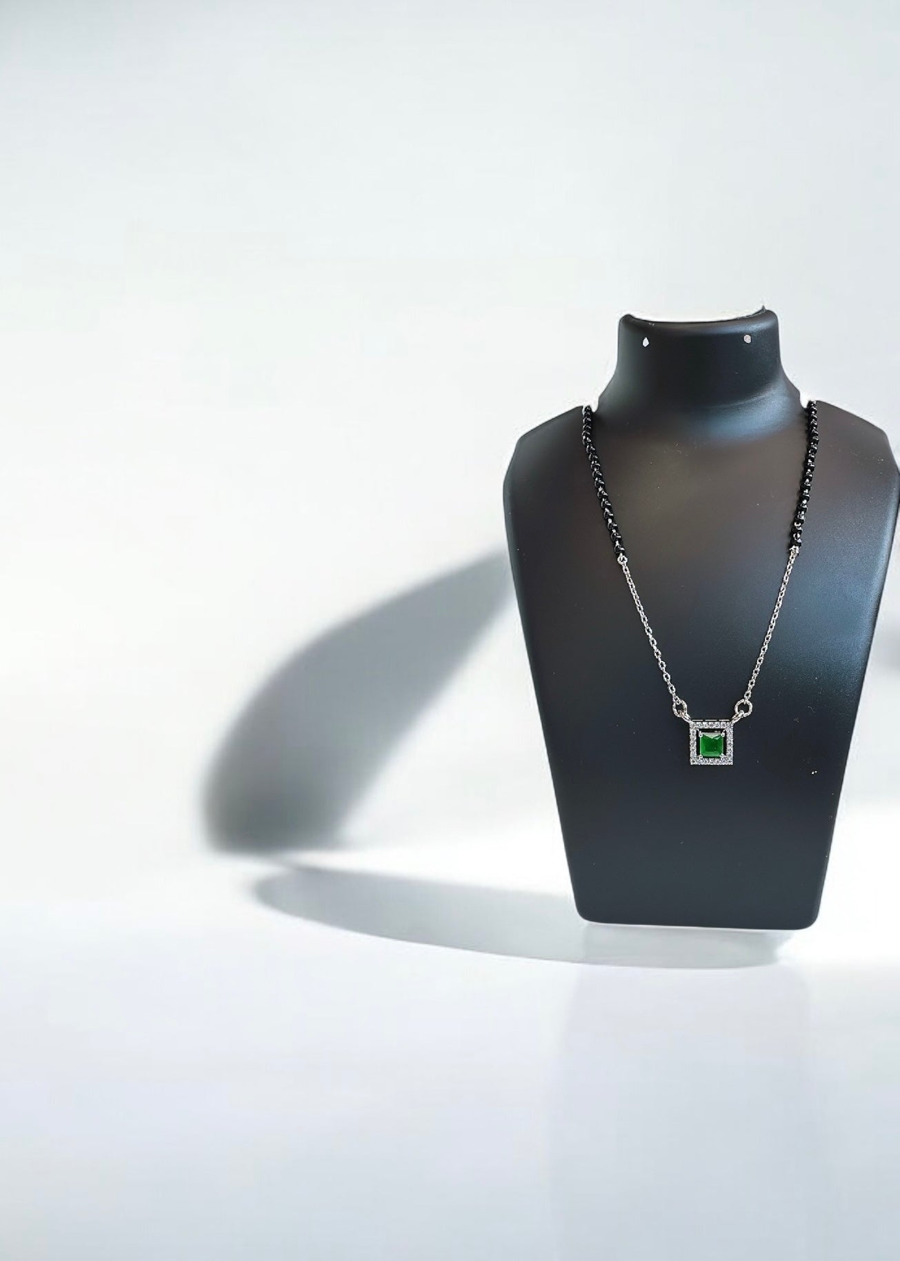 925 Sterling Silver Emerald Glow Mangalsutra