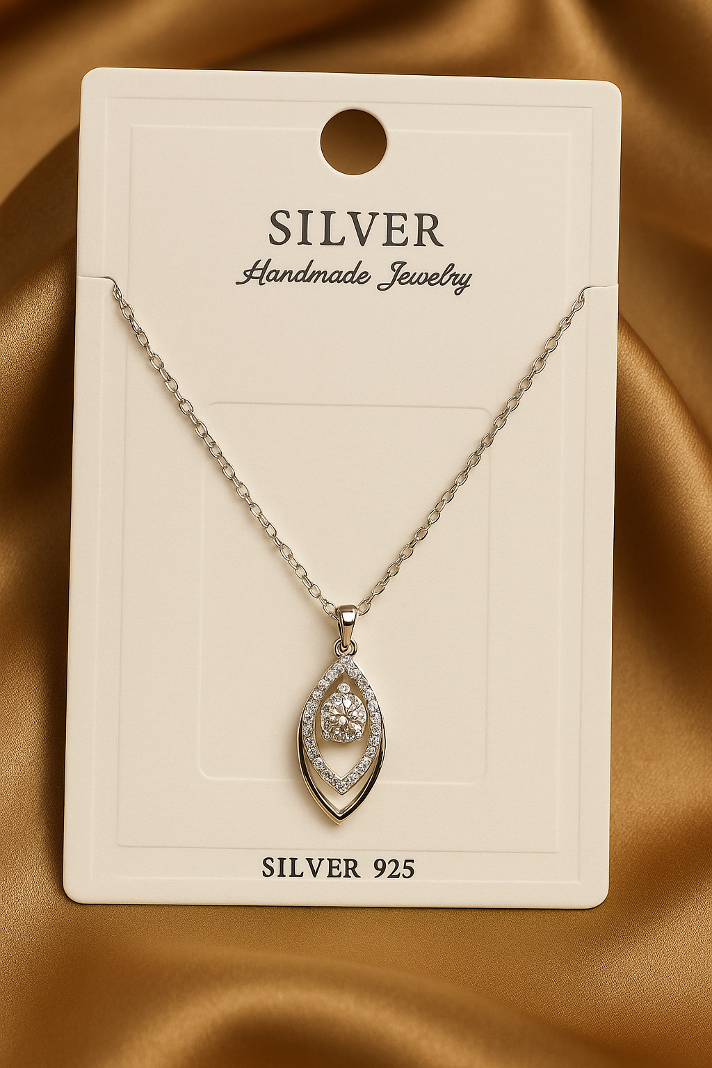 Crystal Dewdrop Pendant Neckpiece | 925 Sterling Silver