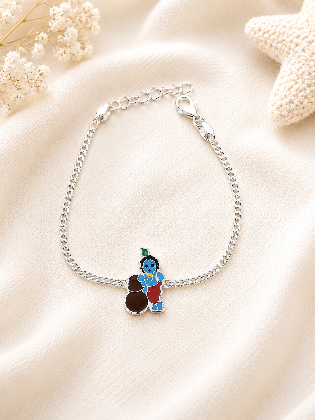 925 Sterling Silver Krishna Bracelet | kid’s Bracelet | kid’s Rakhi