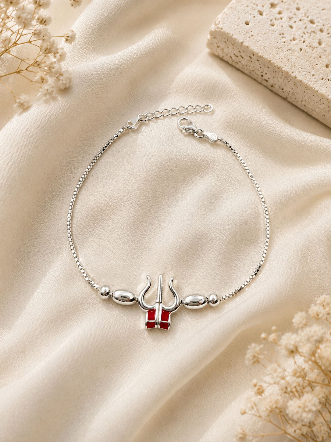 925 Sterling  Silver Rakhi Bracelet | Trishool