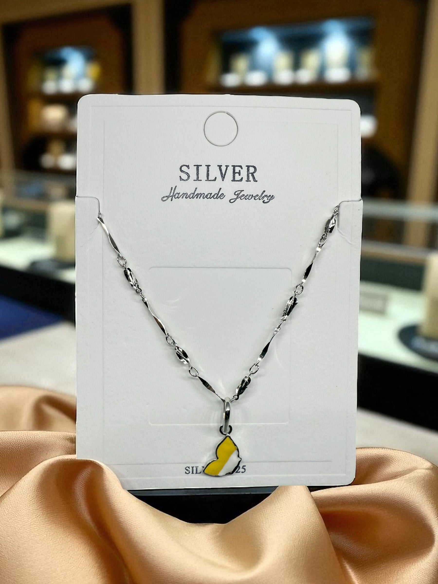 925 Sterling Silver Yellow Butterfly Pendant Neckpiece | FOR WOMEN & KIDS