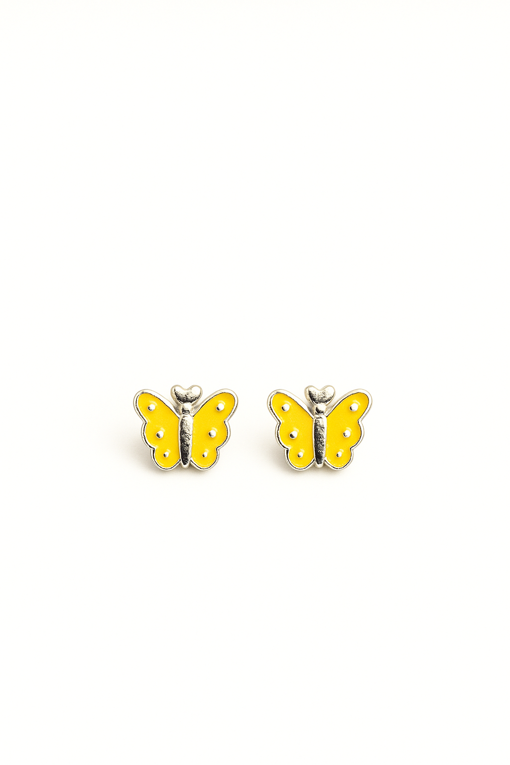 925 Sterling Silver Yellow Butterfly Kid’s Earrings
