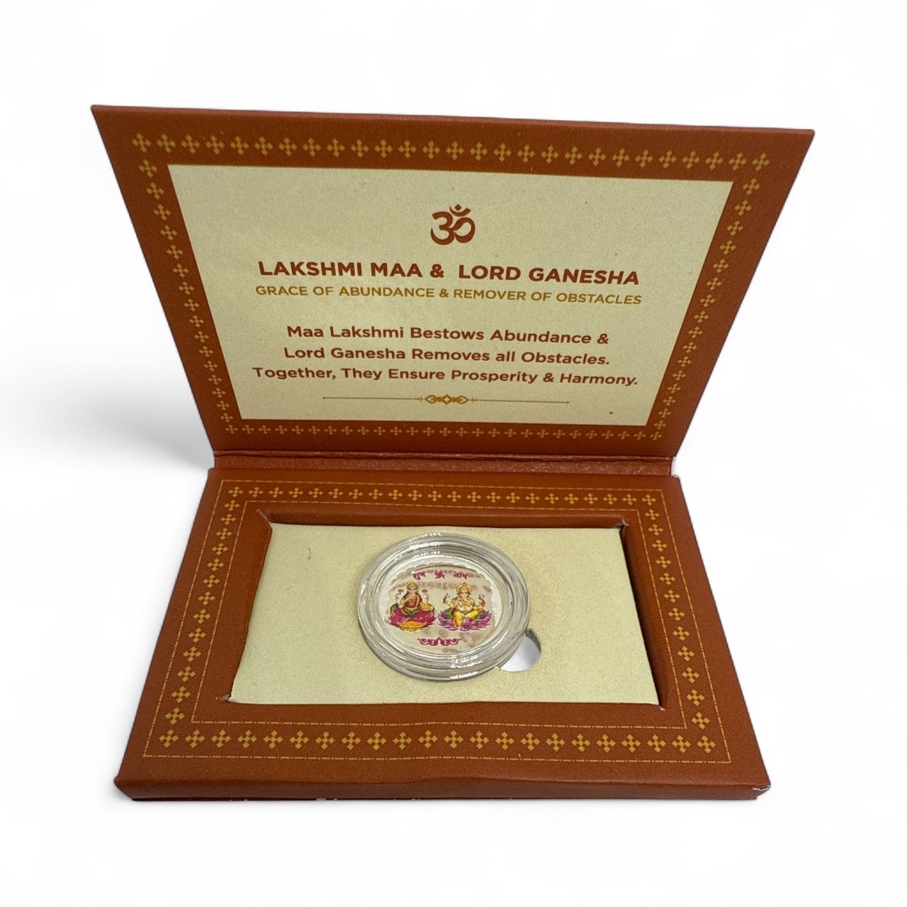 Lakshmi Ganesh Ji 999 Silver Round Shape 1 GM Coin | 999 Purity Silver Coin | Festive Coin Gifting
