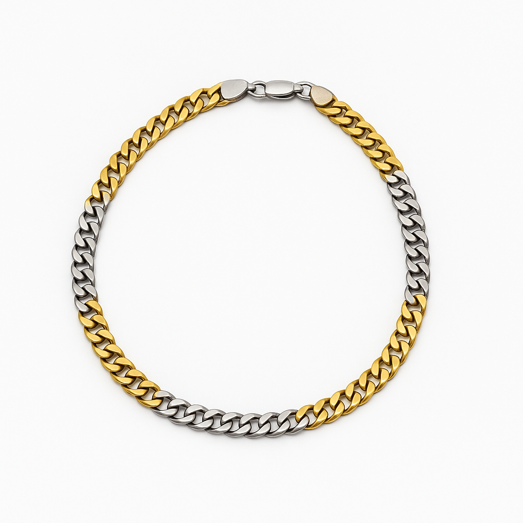 925 Sterling Silver Dual Tone Men’s Bracelet