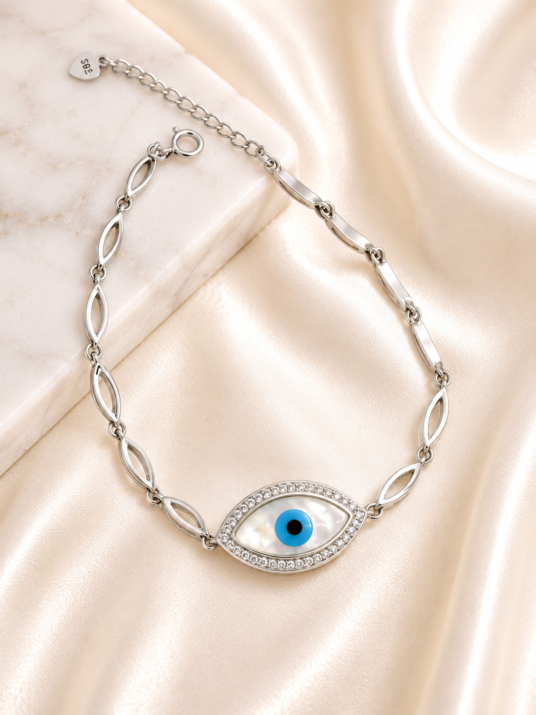 Evil Eye Bracelet | 925 Sterling Silver Bracelet | Hook Style| Nazar is Real 🧿