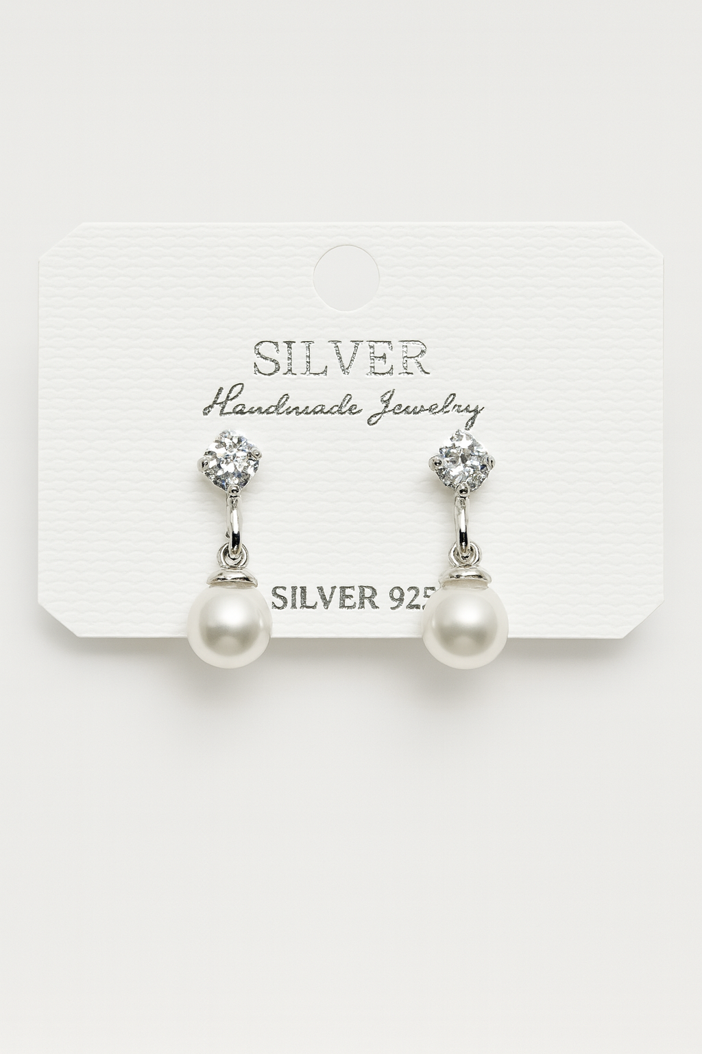 925 Sterling Silver Pearl Drop Earrings | Studs