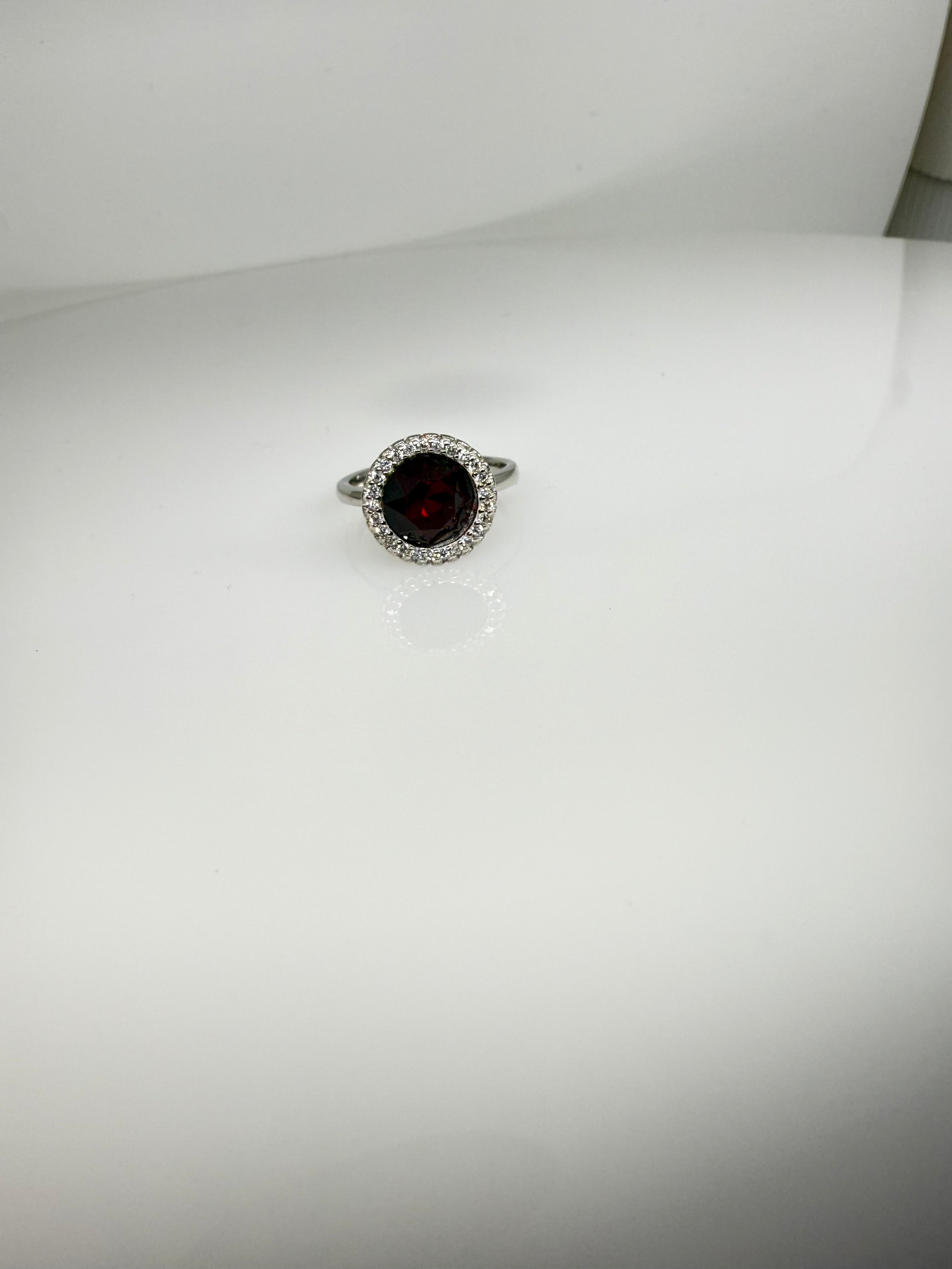 925 Sterling Silver Ruby Lustre Women Ring