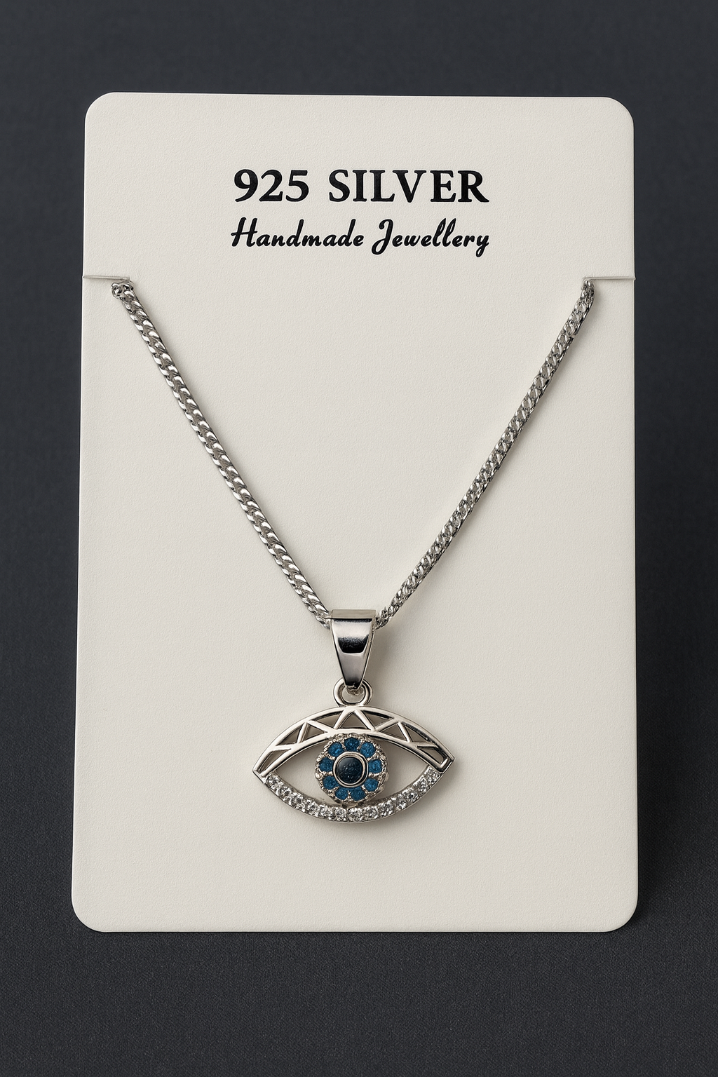 925 Sterling Silver Evil Eye Pendant Neckpiece