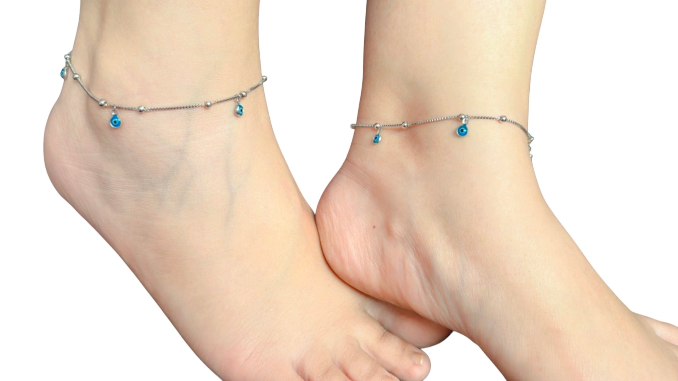 925 Sterling Silver Evil Eye Anklets