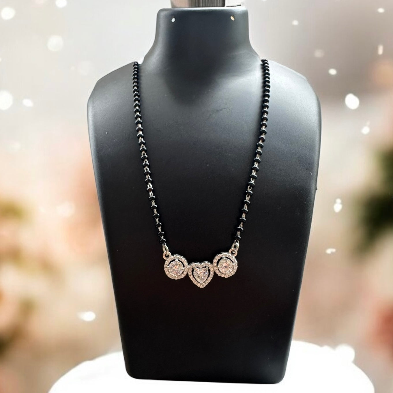 925 Sterling Silver Heartlink Circle Mangalsutra