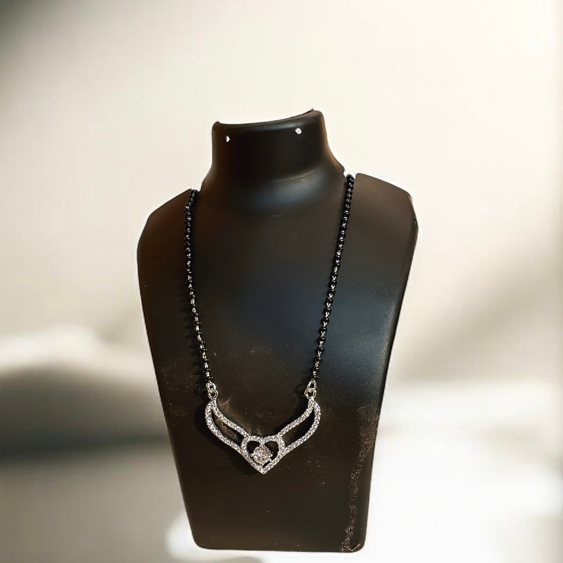 Cherished Heart Rhodium-Plated  | 925 Sterling Silver Mangalsutra