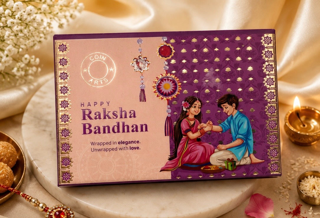 Box of Blessings Rakhi Gift – 999 Pure Silver Coin Gift set ( 10 gms)