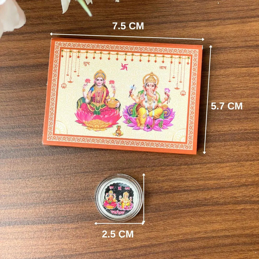 Lakshmi Ganesh Ji 999 Silver Round Shape 1 GM Coin | 999 Purity Silver Coin | Festive Coin Gifting