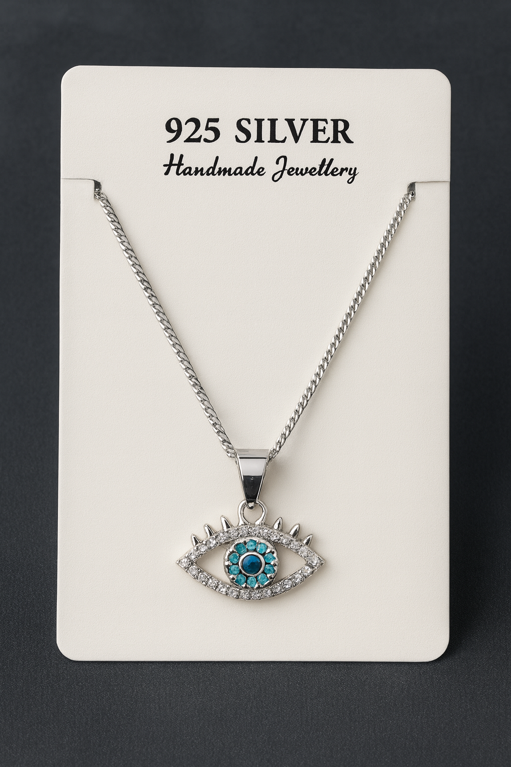 925 Sterling Silver Evil Eye Pendant Neckpiece