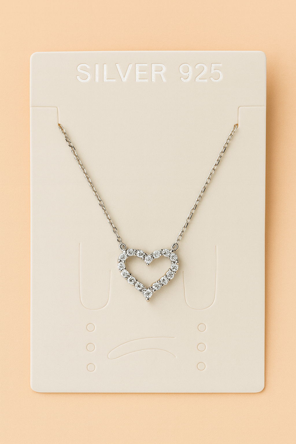 925 Sterling Silver Forever Heart Pendant Neckpiece