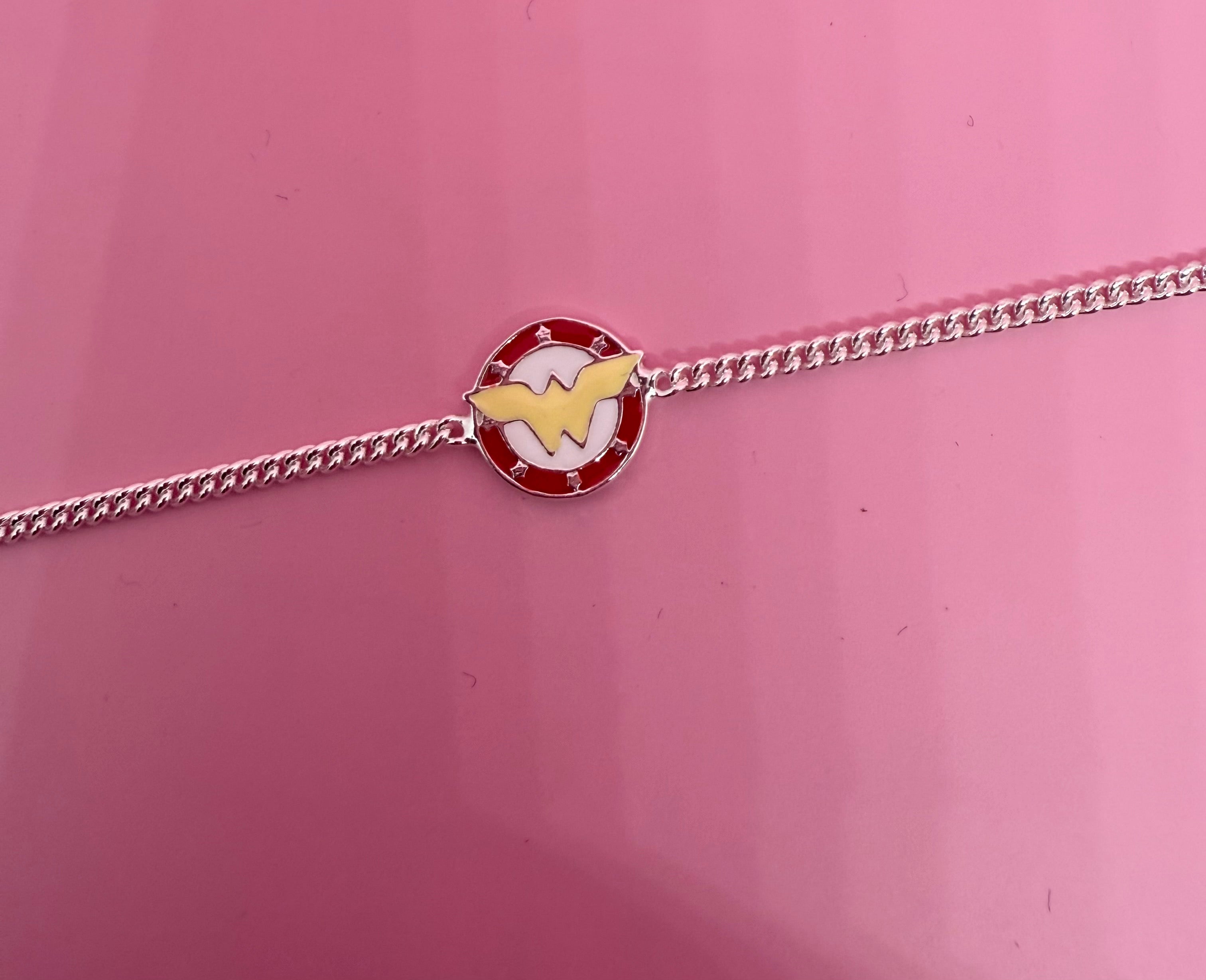 925 Sterling Silver Wonder Woman Cartoon Bracelet | For kids