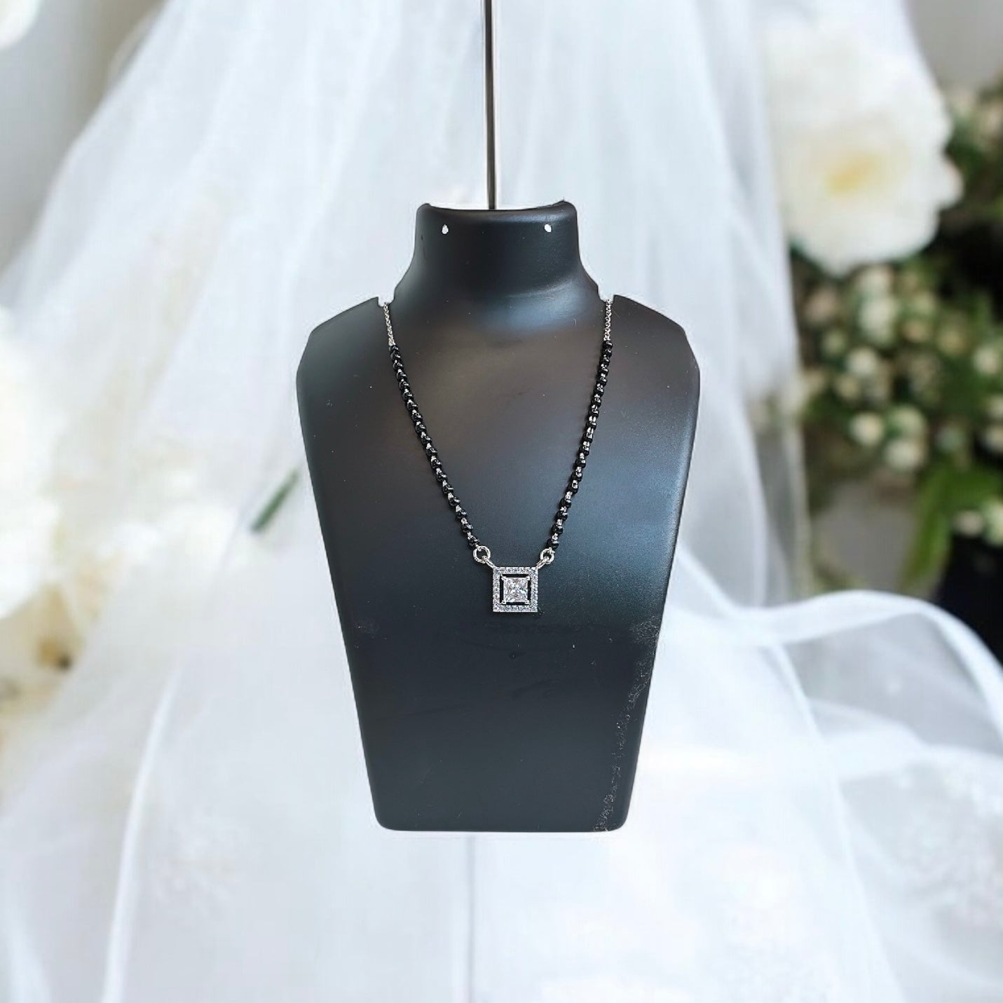 925 Sterling Silver Dual Square Mangalsutra