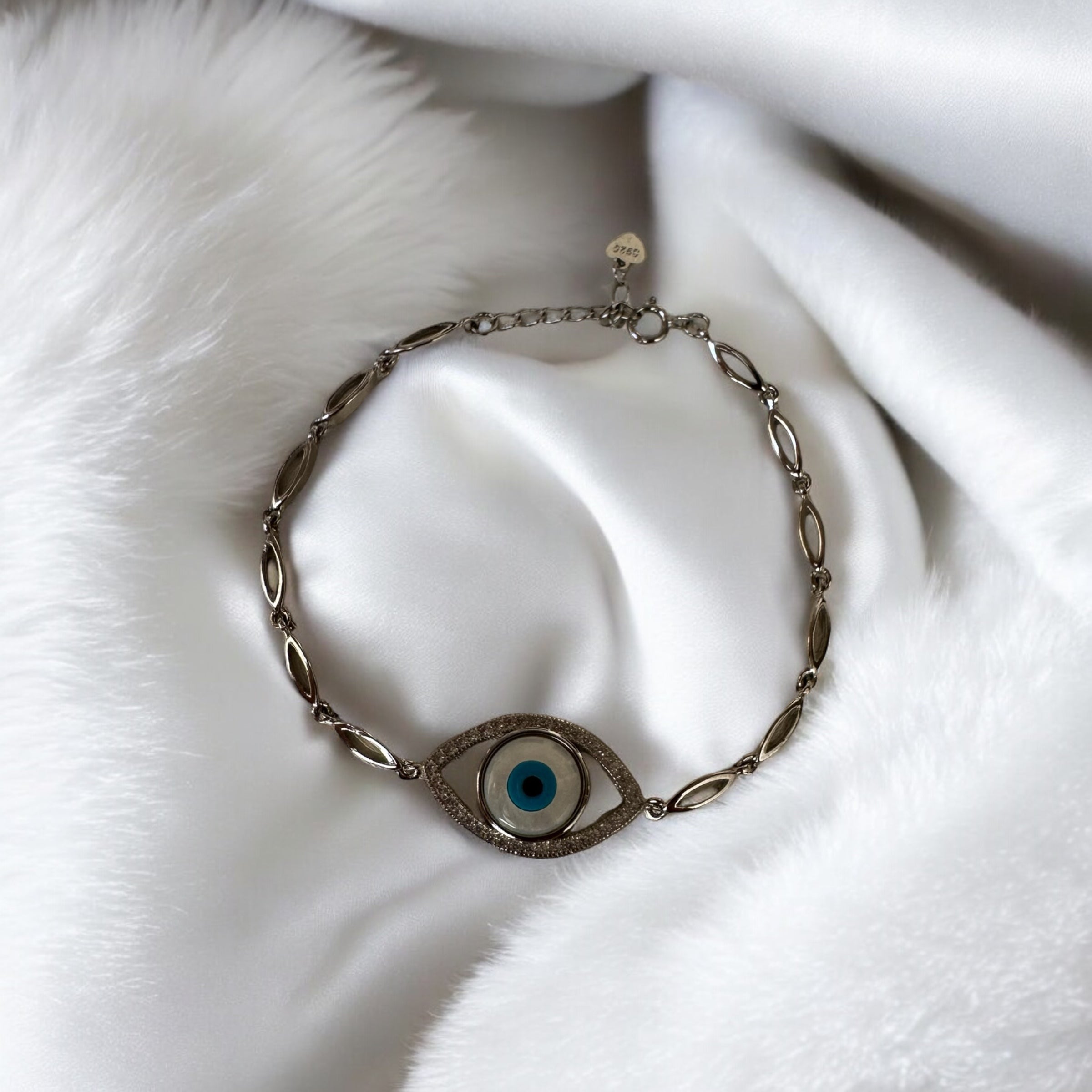 Evil Eye 925 Sterling Silver Bracelet | Hook Style | Nazar is Real 🧿