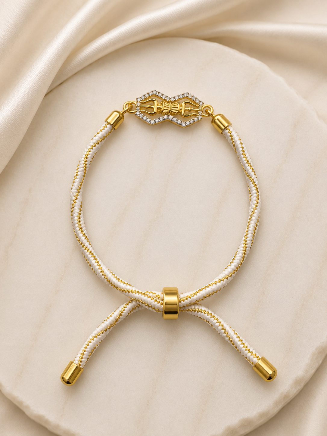 925 Sterling Silver Trishool Adjustable Rakhi