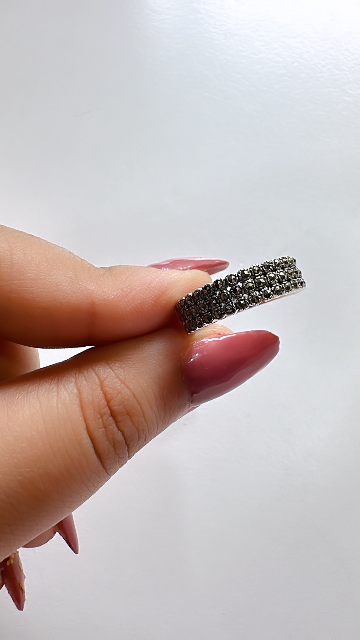 925 Sterling Silver Marcasite Band Women Ring