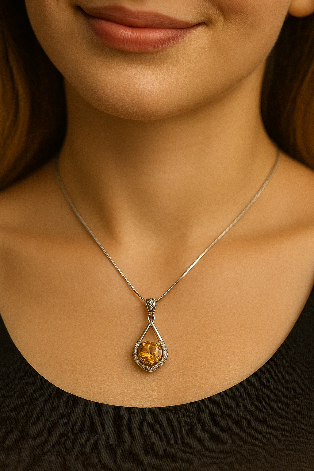 925 Sterling Silver Celeste Sparkle Pendant Neckpiece