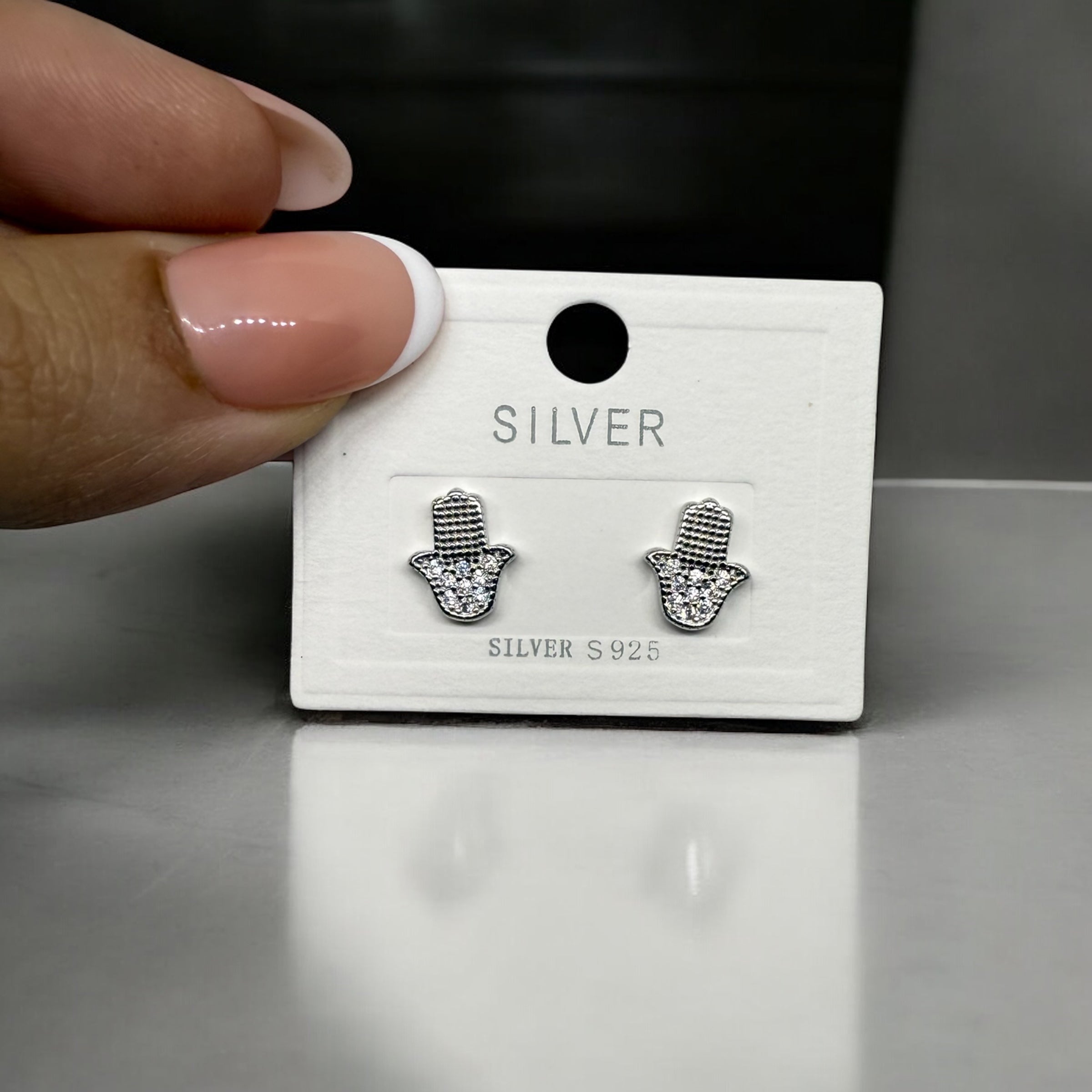 925 Sterling Silver Mystic Hand Earrings | Studs