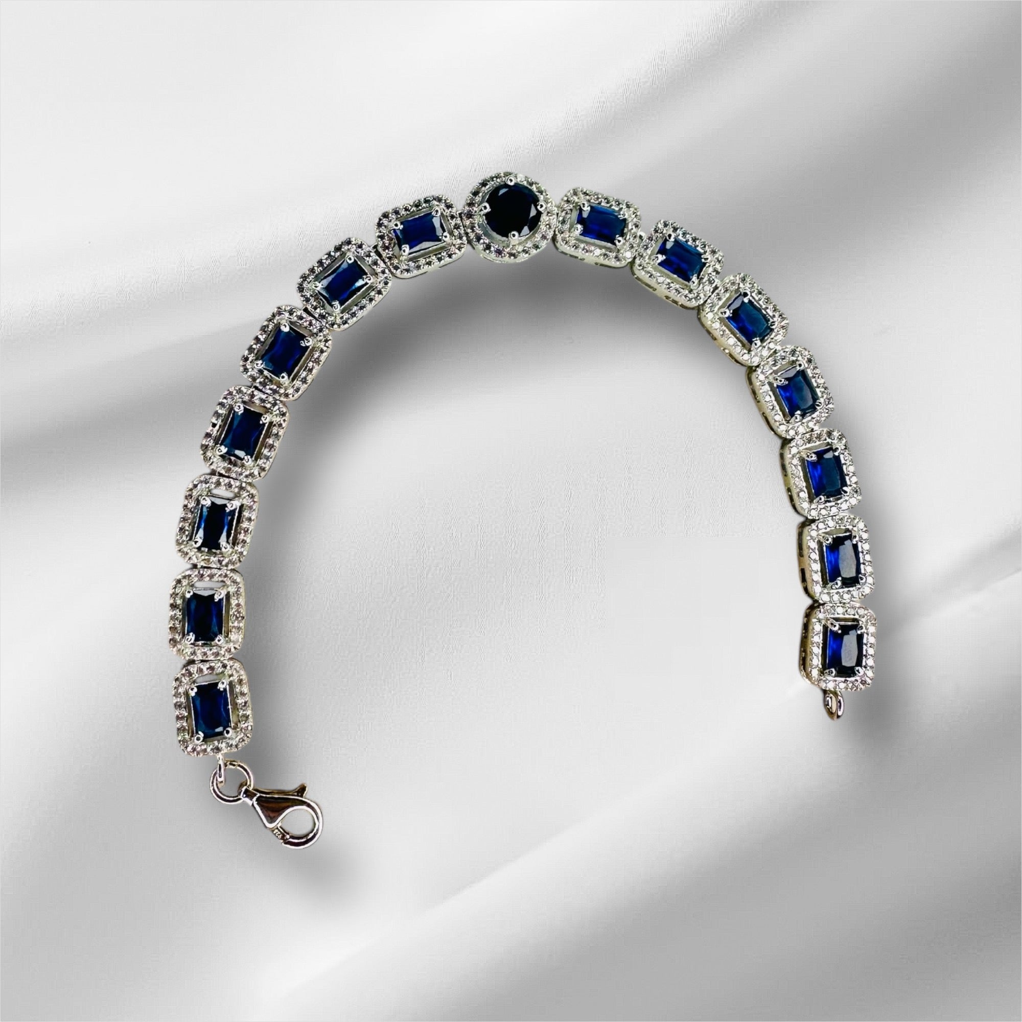 Sapphire Luxe Cuff Bracelet | 925 Sterling Silver