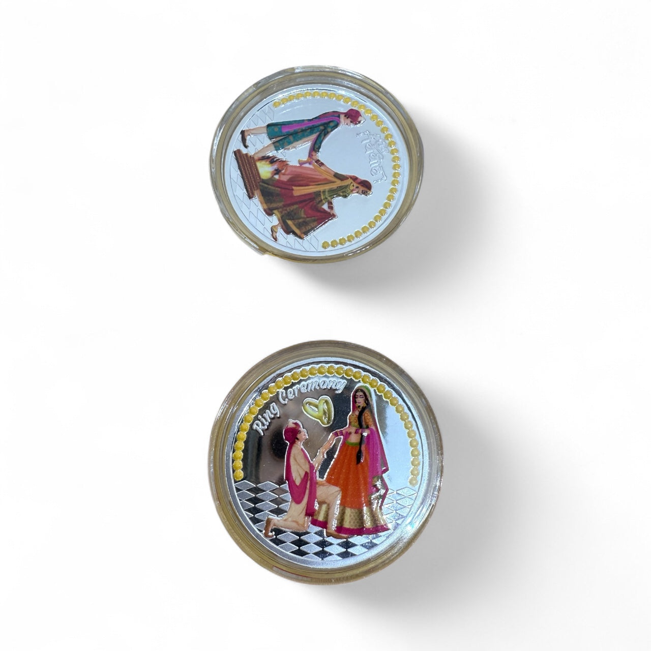 Shubh Vivah & Ring Ceremony Celebration 999 Silver Coin Set (10 grams coin x 2 ) | Festive Coin Gifting