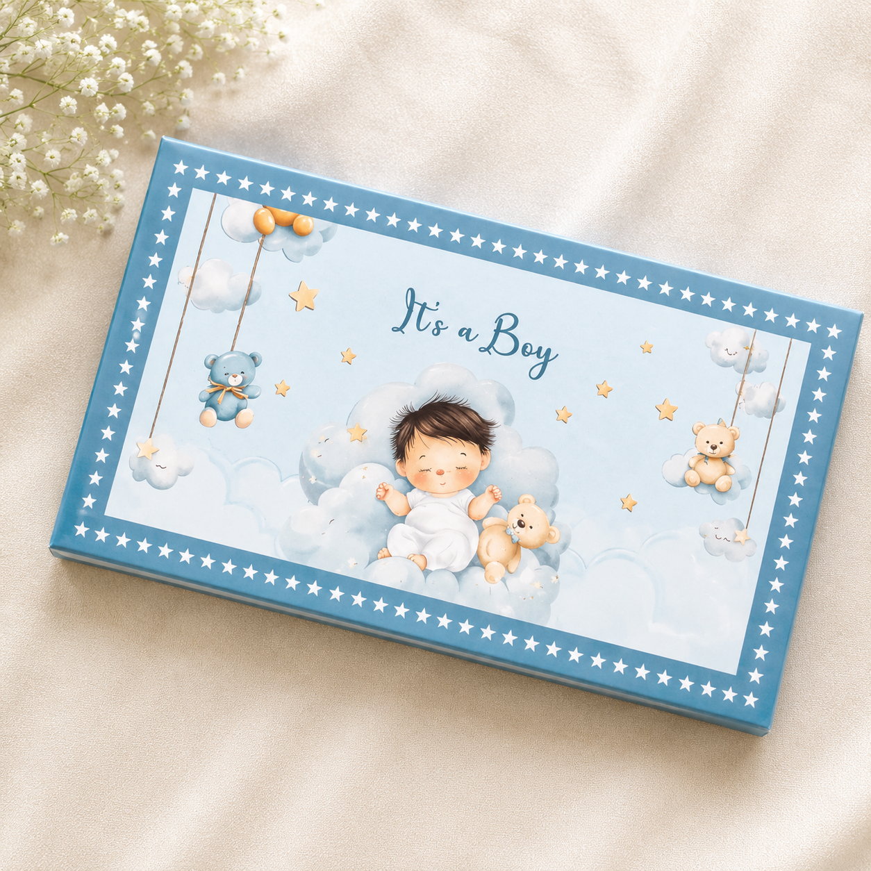 999 Pure Silver Baby Boy Welcome Gift Box (3 Coins x 1gm Each)